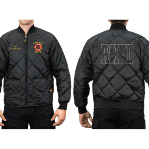 Embroidered Diamond Quilt Jacket Navy